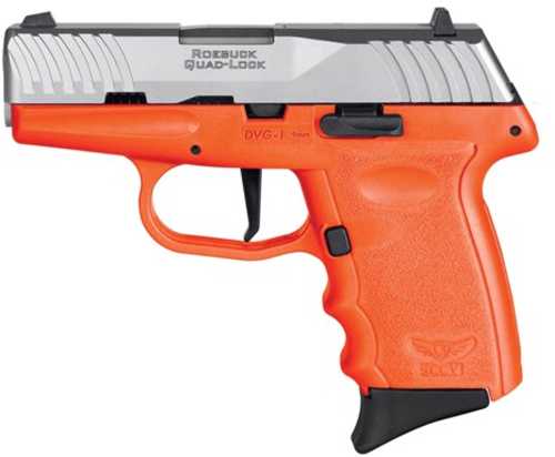 SCCY Industries DVG-1 Striker Fired Semi-Automatic Pistol 9mm Luger 3.1" Barrel (2)-10Rd Magazines 3-Dot Fixed Sights Stainless Steel Slide Orange Polymer Finish