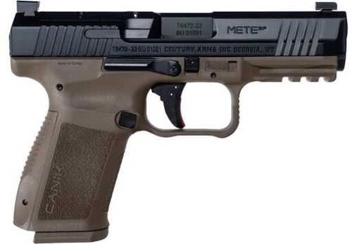Century Arms Canik Mete SF Striker Fired Semi-Automatic Pistol 9mm Luger 4.19" Barrel (2)-15Rd Magazines 3-Dot Contrast Sights Serrated Black Nitride Steel with Optic Cut Slide Flat Dark Earth Polymer Finish