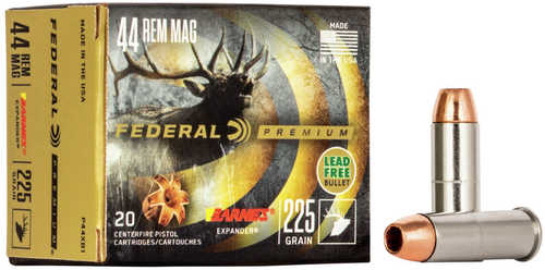 Federal Premium Hunting 44 Rem Mag 225 gr Barnes Expander BRX Ammo 20 Round Box