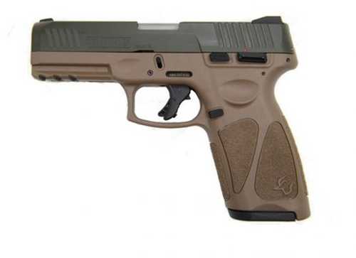 Taurus G3 Semi-Automatic Pistol 9mm Luger 4" Barrel (1)-17Rd & (1)-15Rd Magazines White Dot Front, Adjustable Rear Sight OD Green Cerakote Slide Coyote Brown Polymer Finish