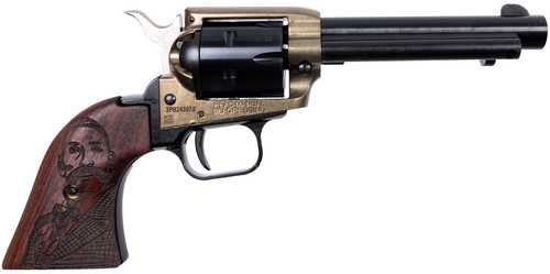 Heritage Rough Rider Wild West Bass Reeves Talo Single Action Revolver .22 Long Rifle 4.75" Barrel 6Rd Capacity Fixed Front & Rear Sights Reeces Engraved Grips Brass Blued Finish