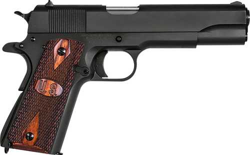 Auto-Ordnance Thompson Series 80 1911 45 ACP Semi Pistol 5" Barrel 7 Round Checkered Wood Grip With US Logo Matte Black Finish