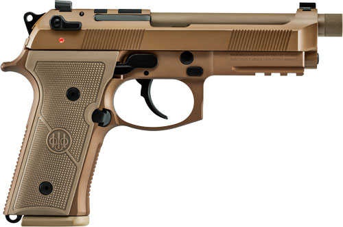 Beretta M9A4 G Centurion Semi-Automatic Pistol 9mm Luger 5.2" Barrel (3)-18Rd Magazines Removable Fixed Night Sight Polymer Grips Tan Finish