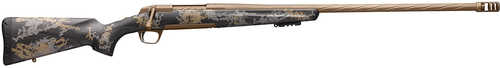 Browning X-Bolt Mountain Pro Long Range Full Size Bolt Action Rifle 6.5 PRC 26" Fluted Barrel 3 Round Capacity Black Carbon Fiber Stock With Gray And Tan Accents Burnt Bronze Finish