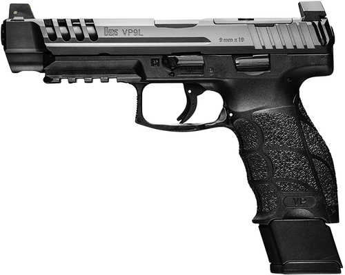 Heckler & Koch VP Striker Fired Semi-Automatic Pistol 9mm Luger 5" Polygonal Rifled Barrel (3)-20Rd Magazines Night Sights Serrated Long Black Steel with Ports Optic Cut Slide Polymer Finish