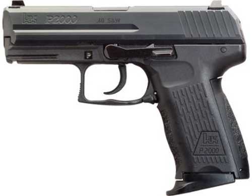 Heckler & Koch P2000 V2 LEM Double Action Only Semi-Automatic Pistol .40 S&W 3.66" Cold Hammer Forged Barrel (2)-12Rd Magazines 3-Dot Contrast Sights Right Hand Black Steel Slide Polymer Finish