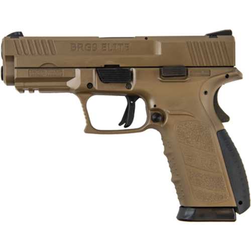 Buffalo Cartridge Company BRG9 Single Action Semi-Automatic Pistol 9mm Luger 4" Barrel (2)-16Rd Magazines 3-Dot Fixed Sights 3 Interchangeable Backstraps Flat Dark Earth Polymer Finish