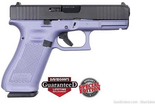 Glock G45 Striker Fired Semi-Automatic Pistol 9mm Luger 4.02" Marksman Barrel (3)-17Rd Double Stack Magazines White Dot Front & Outline Rear Sights Black Slide Orchid Purple Polymer Finish