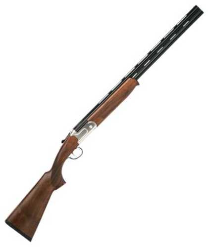 Stevens 555 Sporting Over/Under Break Open Full Size Shotgun 12 Gauge 3" Chamber 30" Vent Rib Chrome-Lined Black Semi-Gloss Barrel 2 Round Capacity Fiber Optic Front & Mid Bead Rear Sights Turkish Walnut Stock Silver Finish