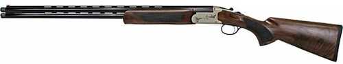 Iver Johnson 600 Over/Under Shotgun 20 Gauge 3" Chamber 28" Vent Rib On Top And Bottom Barrel Round Capacity Brass Bead Front Sight Walnut Checkered Stock Forend Engraved Matte Silver Chromed Receiver Black Finish