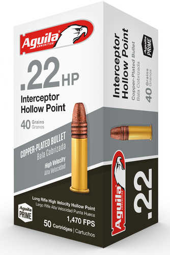 Aguila Interceptor 22 LR 40 gr CPHP Ammo 50 Round Box-img-0