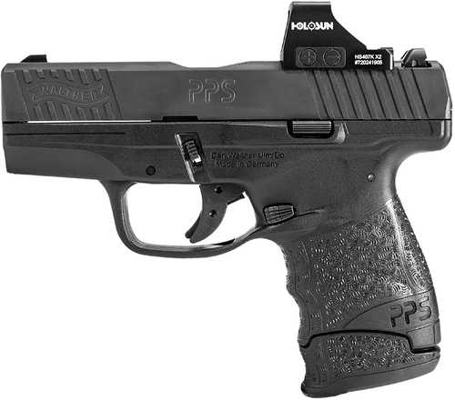 Walther Arms PPS M2 Single/Double Action Semi-Automatic Pistol 9mm Luger 3.2" Barrel (1)-6Rd & (1)-7Rd Magazines Holosun 407K Red Dot Included Black Polymer Finish