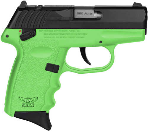 SCCY Industries CPX-4 RD Double Action Only Semi-Automatic Pistol .380 ACP 2.96" Barrel (1)-10Rd Magazine Crimson Trace Red Dot Included Black Slide Lime Green Polymer Finish