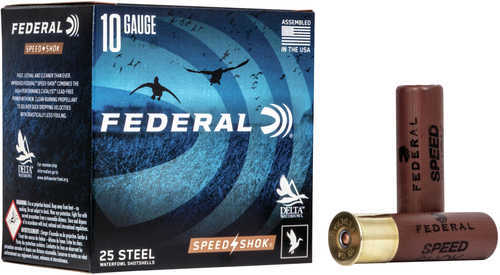 10 Gauge 25 Rounds Ammunition Federal Cartridge 3 1/2" oz Steel #T