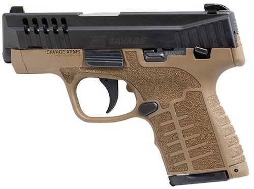Savage Arms Stance MC9MS Striker Fired Semi-Automatic Pistol 9mm Luger 3.2" Barrel (1)-7Rd & (1)-10Rd Magazines 3-Dot Fixed Sights Matte Black Slide Flat Dark Earth Polymer Finish