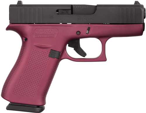 Glock G43X Striker Fired Semi-Automatic Pistol 9mm Luger 3.41" Carbon Steel Barrel (2)-10Rd Magazines White Dot Front Outline Rear Sights Black Slide Cherry Polymer Finish