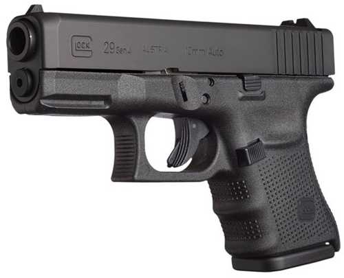 Glock G29 Gen4 Safe Action Semi-Automatic Pistol 10mm 3.77" Barrel (3)-10Rd Magazines Fixed Sights Black Polymer Finish