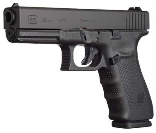 Glock G20 Gen4 Safe Action Semi-Automatic Pistol 10mm 4.06" Barrel (3)-15Rd Magazines Fixed Sights Black Polymer Finish