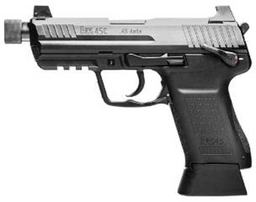 Heckler & Koch HK45 Compact Tactical (V7) Double Action Only Semi-Automatic Pistol .45 ACP 4.57" Barrel (2)-10Rd Magazines Adjustable High Profile Sights Silver Slide Black Polymer Finish