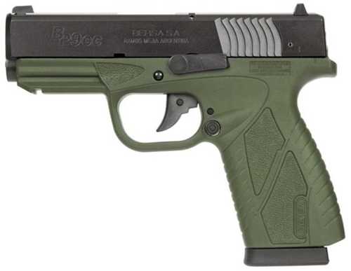 Bersa BP9 Concealed Carry Double Action Only Semi-Automatic Pistol 9mm Luger 3.3" Barrel (2)-8Rd Magazines Matte Black Slide Olive Drab Green Polymer Finish