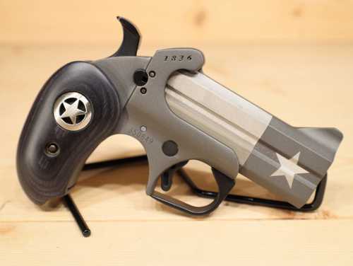 Bond Arms 1836 Break Action Derringer .410 Bore/.45 Colt 3.5" Stainless Barrel 2 Round Capacity Fixed Sights Black Ash Grips With Silver Star Cerakote Finish