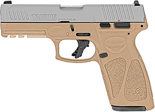 Taurus G3 Single Action Only Semi-Autoamtic Pistol 9mm Luger 4" Stainless Steel Barrel (1)-15Rd Magaizne Fixed Front Adjustable Rear Sights Matte Slide Tan Polymer Finish