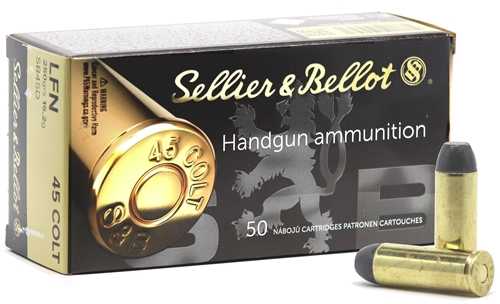 45 Colt 50 Rounds Ammunition Sellier & Bellot 250 Grain Lead flat Nose