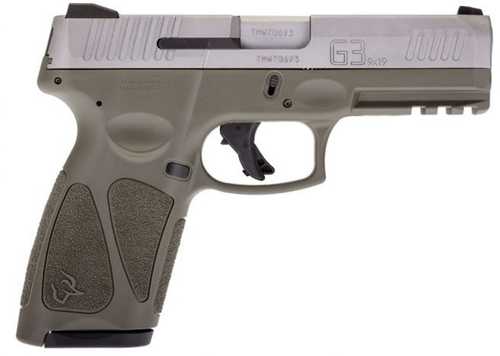 Taurus G3 Striker Fired Semi-Automatic Pistol 9mm Luger 4" Barrel (2)-15Rd Magazines White Dot Front, Adjustable Rear Sights Stainless Steel Slide OD Green Polymer Finish
