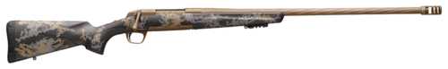 Browning X-Bolt Mountain Pro Long Range Bolt Action Rifle 6.8 Western 26" Spiral Fluted And Lapped Heavy Sporter Contour Barrel 3 Round Capacity Drilled & Tapped Carbon Fiber Stock With Tan And Gray Accents Burnt Bronze Cerakote Finish