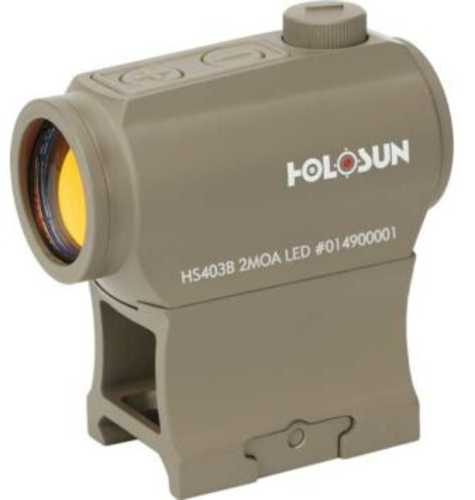 Holosun Hs403BFDE Flat Dark Earth Anodized 1X 2 MOA Red Dot Reticle Includes Battery/Cover/Lens Cloth/Mounts/T10