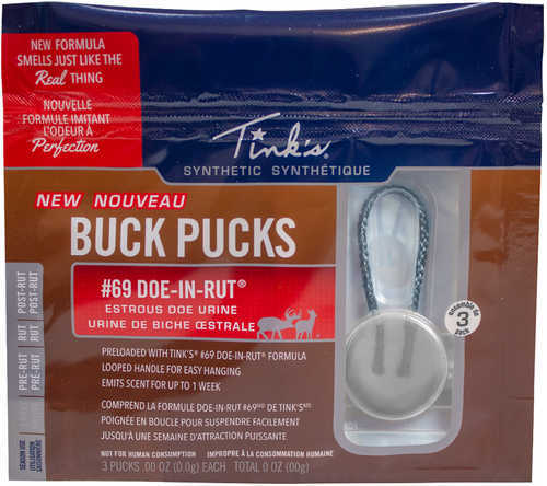 Tinks W5280Bl #69 Doe-In-Rut Buck Pucks Synthetic Deer Attractant Doe In Estrus Scent 3 Per Pkg