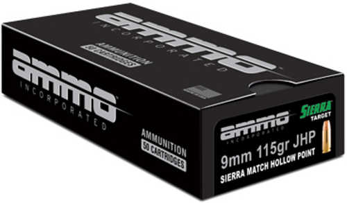 Ammo Inc Signature <span style="font-weight:bolder; ">9MM</span> 115 Grain Sierra Match Jacketed Hollow Point 50 Round Box 9115JHP-SRR50