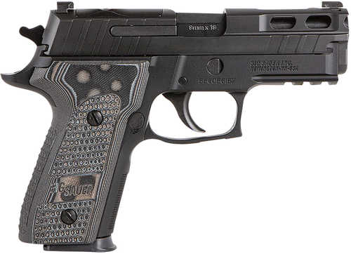 Sig Sauer P229 Compact Pro Single/Double Action Only Semi-Automatic Pistol 9mm Luger 3.9" Carbon Steel Barrel (3)-15Rd Magazines XRAY3 Day/Night Sights Right Hand Black & Gray G10 Piranha G-Mascus Grips Nitron Finish