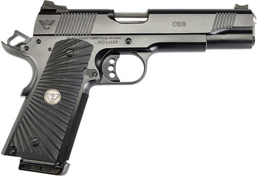 Wilson Combat 1911 CQB Full Size Semi-Automatic Pistol 9mm Luger 5" Match Grade Barrel (2)-10Rd Magazines Fiber Optic Front Battlesight Rear Sights Black G10 Starburst Grips Armor-Tuff Carbon Steel Finish