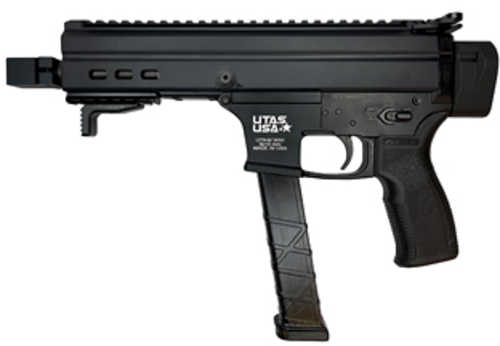 Used UTAS UT9M Semi-Automatic Tactical Pistol 9mm Luger 6" Barrel (1)-33Rd Magazine Muzzle Brake Matte Black Polymer Finish Blemish (Cracked Case)
