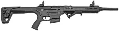 Used Landor Arms AR12 Semi-Automatic Shotgun 12 Gauge 3" Chamber 18.5" Barrel (1)-2Rd & (2)-5Rd Magazines Front & Rear Flip Sights Black Polymer Finish Blemish (Damaged Case)