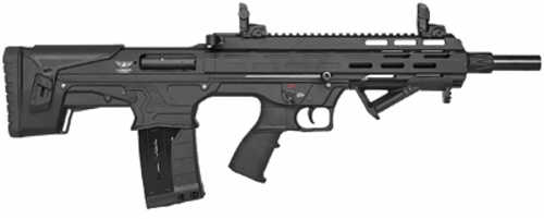 Used Landor Arms Bullpup Semi-Automatic Tactical Shotgun 12 Gauge 3" Chamber 18.5" Barrel (2)-5Rd & (1)-2Rd Magazines Front & Rear Flip Sights Black Polymer Finish Blemish (Small Scratches on Handguard, Case Damaged)