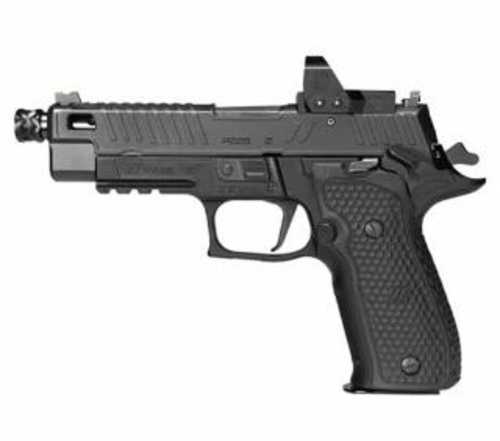 Sig Sauer P226 Zev Single Action Only Semi-Automatic Pistol 9mm Luger 4.9" Threaded Barrel (3)-15Rd Magazines Romeo1 Pro Installed With ZEV Fiber Optic Sights G10 Grips Black Finish