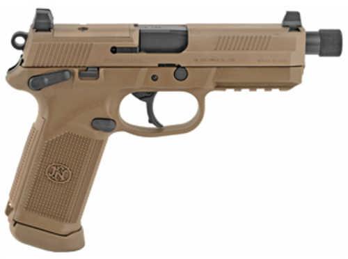 Used FN America FNX-45 Tactical Double/Single Action Semi-Automatic Full Size Pistol .45 ACP 5" Threaded Barrel (2)-15Rd Magazines Suppressor Height Night Sights Manual Safety Matte Flat Dark Earth Polymer Finish Blemish (Damaged Box)