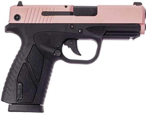 Bersa BPCC Striker Fired Semi-Autoamtic Pistol 9mm Luger 3.3" Micro Polished Bore Barrel (2)-8Rd Single Stack Magazines Interchangeable SIG-Type Front & Glock-Type Rear Sights Pink Champagne Cera Slide Matte Black Polymer Finish