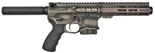 WMD Guns Micro Beast Billet Semi-Automatic Tactical Pistol .223 Remington 5" Barrel (2)-10Rd Magazines Ambidextrous Hand Silver NiB-X Finish