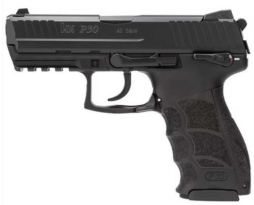 Heckler & Koch P30S (V3) Double/Single Action Semi-Automatic Pistol .40 S&W 3.85" Barrel (2)-10Rd Magazines Fixed Sights Black Polymer Finish
