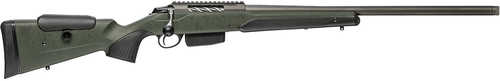Tikka T3x Super Varmint Full Size Bolt Action Rifle .243 <span style="font-weight:bolder; ">Winchester</span> 20" Barrel 5 Round Capacity Optic Ready Black Webbed Green Roughtech Stock Tungsten Cerakote Finish
