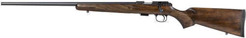 CZ-USA 457 American Left Handed Bolt Action Rimfire Rifle .22 Long 24" Barrel 5 Round Capacity Fixed Style Turkish Walnut Stock Black Finish