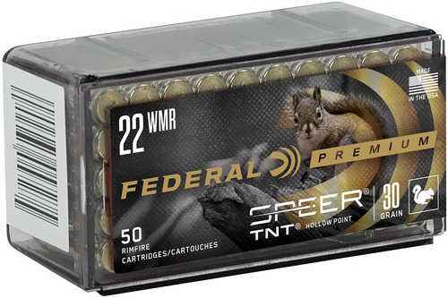 22 <span style="font-weight:bolder; ">Winchester</span> Magnum Rimfire 50 Rounds Ammunition Federal Cartridge 30 Grain Hollow Point