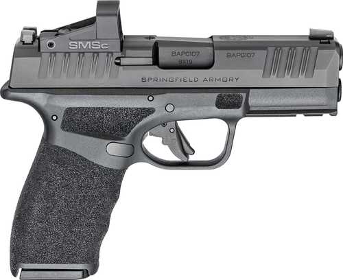 Springfield Armory Hellcat Pro OSP Semi-Automatic Pistol 9mm Luger 3.7" Hammer-Forged, Melonite Barrel (2)-15Rd Magazines Tritium/Luminescent Front & Tactical Rack Rear Sights Shield SMSC Red Dot Optic Included Black Finish