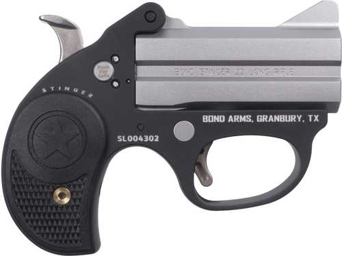 Bond Arms Stinger Break <span style="font-weight:bolder; ">Action</span> Derringer 22 LR Luger 3" Over Under Barrel 2 Round Capacity Fixed Sights Nylon Thin Grips Stainless Finish