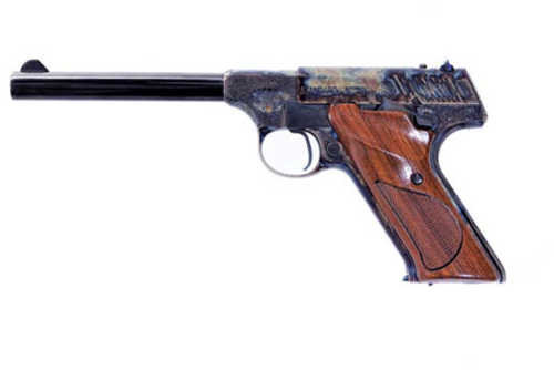 Standard Mfg Co. SG22 Semi-Automatic Pistol .22 Long Rifle 6.6" Barrel (1)-10Rd Magazine Fixeds Sights John Browning Design 2 Piece Walnut Grips Color Case Finish