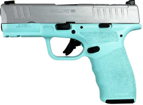 Springfield Armory Hellcat OSP Pro Semi-Automatic Pistol 9mm Luger 3.7" Hammer-Forged, Melonite Barrel (2)-15Rd Magazines Tritium/Luminescent Front & Tactical Rack Rear Sights Stainless Slide Robins Egg Blue Polymer Finish