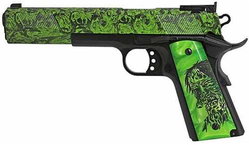 Iver Johnson Eagle XL <span style="font-weight:bolder; ">Zombie</span> Semi-Automatic Pistol 10mm Auto 6" Barrel (1)-8Rd Magazine Adjustable Sights Hydragraphic Finish On Slide With Protective Clear Coat Synthetic Grips Matte Blued